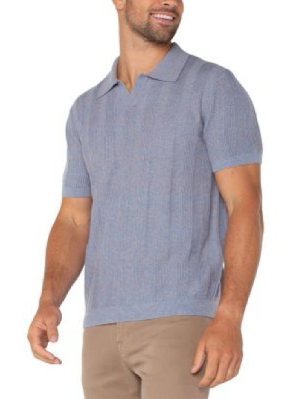 Liverpool Los Angeles Johnny Collar Short Sleeve Cotton Blend Polo Sweater